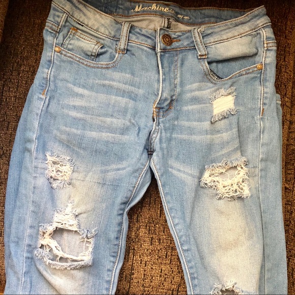 Distressed Blue Jeans Sz 7 - Picture 3 of 7